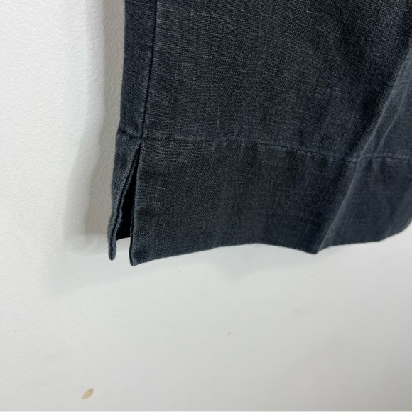 Isabella Bird Size Medium Black Wide Leg Crop Linen Pants JJ11 - Picture 7 of 9